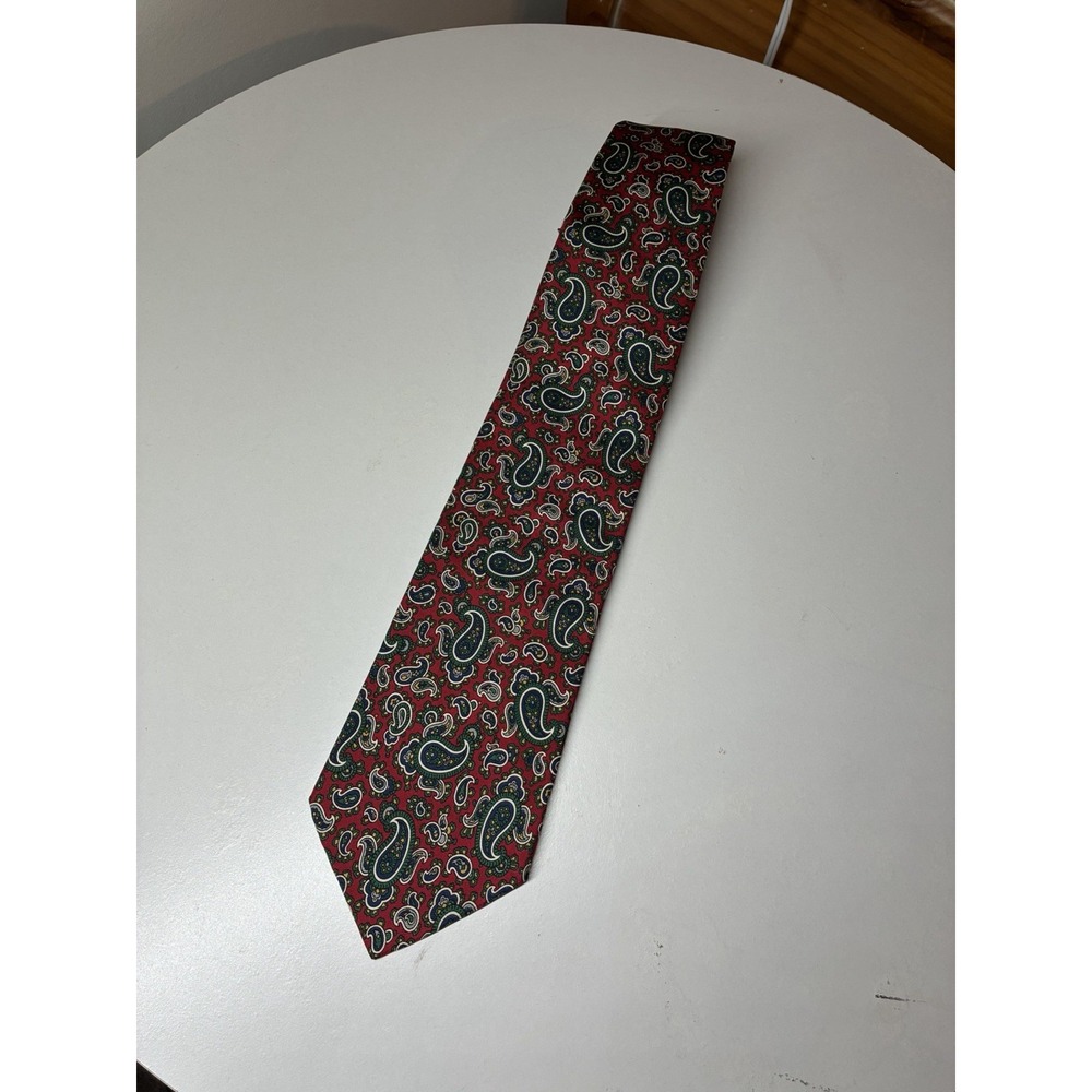 BROOKS BROTHERS MAKERS Red Yellow Black Paisley Elegant Necktie Men's Tie Silk